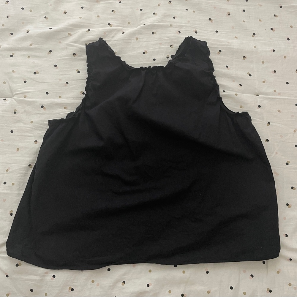 🆕 Women's Black Semi Ruffled Keyhole Tank Top